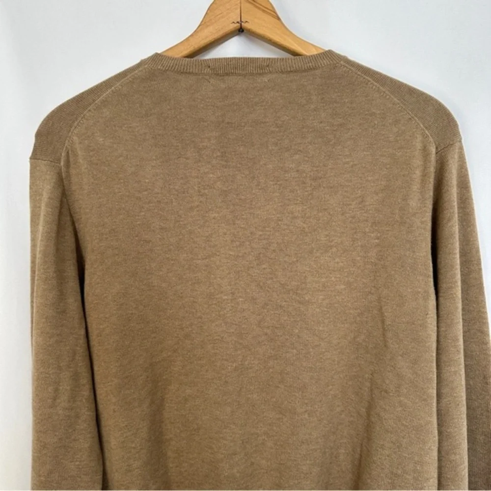 J. Crew Sweater Mens XL V-Neck Brown Cotton‎ Pullover Academia Casual